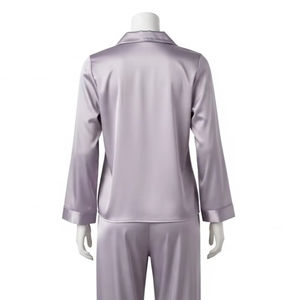 Vêtements de nuit classiques en satin pour femmes, polyester, séchage rapide, doux, confortable, ensemble de pyjamas pour femmes, fournisseur en gros OEM B2B - Product Image 3