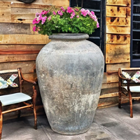 Pot de fleurs en terre cuite vintage lourd, aspect antique, pour la maison, le jardin, le sol, la décoration d'hôtel, la plantation de semis, 90 cm/120 cm/150 cm