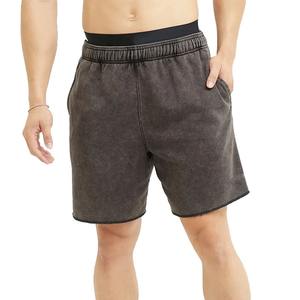 Pantalones cortos a granel en blanco unisex pantalones cortos lavados con ácido desgastado vintage algodón de rizo francés con borde crudo - Product Image 1