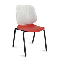 Nouvelle chaise de bureau moderne en maille plastique avec accoudoirs métalliques, pivotante, réglable, pieds en acier, dossier solide, assise ergonomique, structure en acier