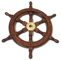Volant de bateau nautique en bois de 24 pouces, artisanal, personnalisable, à suspendre au mur, style vintage, pour la maison ou le bureau