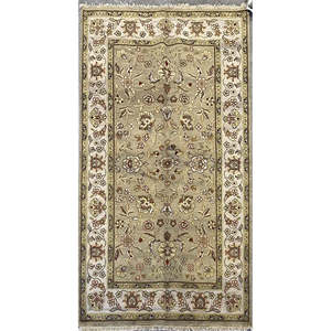 Alfombra india anudada a mano única en su tipo, de 5'6'' x 8'6'' - Product Image 1
