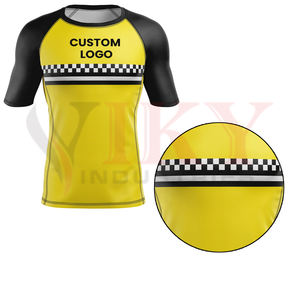 Camiseta de Protección Solar para Adultos, Nueva, Moderna y Cómoda, en Contraste de Color Negro y Amarillo, Fabricada en Poliéster/Nailon con Impresión por Transferencia de Calor - Product Image 4
