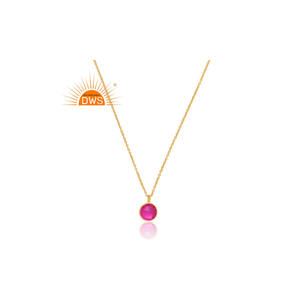 Meilleure vente pendentif en argent sterling plaqué or 18 carats doublet rubylite tourmaline quartz pierre précieuse Demi bijoux fins pour femmes - Product Image 3