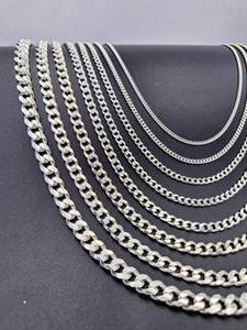 925 sterling silver 4mm cuban chain thick <b>bracelet</b> rhodium plated - Product Image 5