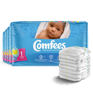 Comfees Baby Diapers Size 1 50pcs (x4) Disposable Eco-Friendly Diapers Newborn Diapers. Up to 10 lbs - Product Image 2