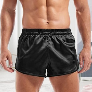 Batas Cortas de Satén de Seda para Hombre, Ropa de Dormir de Color Puro, Ropa Interior - Product Image 4