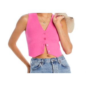 Gilet Corto Rosa Endless Rose con Decorazione a Bottoni per Abbigliamento Esterno - Product Image 2