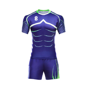 Uniforme de Rugby profesional de alta calidad con diseño impreso transpirable para hombre, venta al por mayor, nuevos pantalones cortos de Jersey cosidos, conjuntos elegantes - Product Image 6