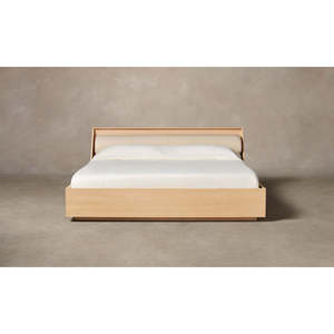 The Verne <b>Queen</b>/King <b>Size</b> <b>Bed</b> Modern Luxury Elegant Minimalist Design with Soft Upholstered Storage MDF Wood Style - Product Image 1