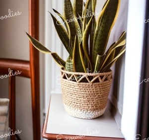 Nouveautés Jardinière de jardin écologique Jardinière ronde moderne à la mode en rotin pour salons, bureaux et balcons - Product Image 1