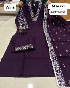 ผ้ามัสลินหนักพิเศษแฟชั่นที่ดีที่สุดพร้อมกางเกงทำงาน kurti และ dupatta ผู้ส่งออกทั่วโลก - Product Image 2