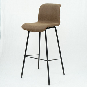 Tabouret de bar haut de gamme GAKJB-066H de style contemporain, revêtement en cuir PU, pieds en fer thermolaqué, pour cuisine, bar ou salle de sport - Product Image 5