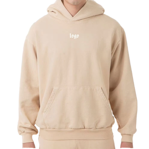 Sweats à capuche délavés à l'acide vintage pour hommes, poids lourd, en mélange de coton vieilli, coupe régulière, boxy, hiver, teint uni - Product Image 1