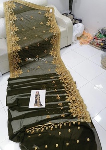 2023 Venta caliente indio pakistaní última gasa Saree Zari y secuencia trabajo fiesta desgaste Salwar Kameez - Product Image 2