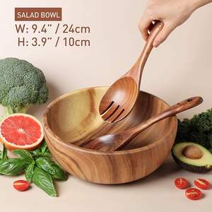 Large Wooden Bowl For Kitchen And Dining <b>Table</b> Eco Friendly Handmade Wooden Bowl For Daily Meals Wooden Bowl For Home - Product Image 4