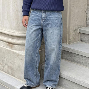 Jeans de travail surdimensionnés pour hommes, pantalons à jambes larges, mode, fournisseur en gros OEM ODM - Product Image 5