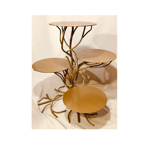 แท่นวางเค้กทองเหลืองรูปทรงกลมสี่เหลี่ยมถาดวางโชว์ผลไม้ของหวานแบบคริสตัลดีไซน์สำหรับปาร์ตี้ - Product Image 5