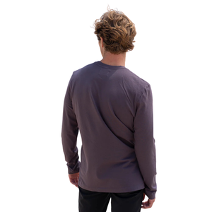 เสื้อยืดคอกลมแขนยาวผู้ชาย สีม่วงซีด ผ้าฝ้ายออร์แกนิค 100% ระดับพรีเมียม ผ่านการรับรอง GOTS ผ้าไม่หด ระบายอากาศได้ดี - Product Image 6