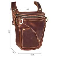 Sac banane unisexe vintage en cuir véritable imperméable avec fermeture éclair, sac à bandoulière, sac messager, pochette de taille
