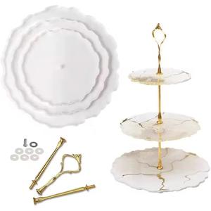 Elegante soporte para pastel de resina con acento de rebanada de ágata natural - Product Image 2