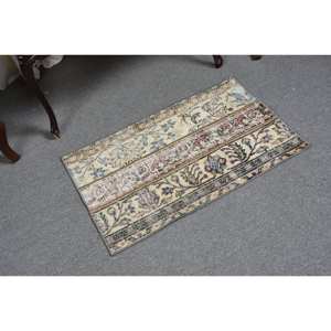 Alfombra de área de lana turca Vintage de 18x28 pies, diseño de retazos clásico Beige verde, látex, rectángulo grande abstracto para habitación de pasillo - Product Image 2