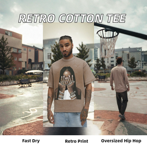 Camiseta Retro Estampada para Hombre, Estilo Urbano, 100% Algodón Puro Lavado con Ácido, Manga Corta Oversize, Estilo Hip Hop, Venta al por Mayor de Fábrica - Product Image 2