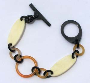 Pendientes de cuerno de búfalo Azul Aguamarina collar de cuerno de búfalo natural hecho a mano producto indio - Product Image 4