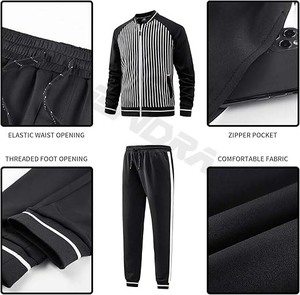 Ensemble de survêtements coupe-vent en nylon et polyester léger de meilleure qualité pour hommes avec logo personnalisé et fermeture éclair grande taille pour la saison de printemps - Product Image 4
