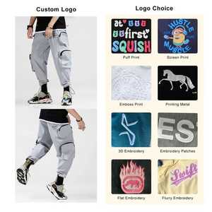 Venta al por mayor de pantalones largos de hombre con diseño de logotipo personalizado sueltos de talla grande al aire libre Jogging pantalones de hombre de lino transpirable - Product Image 3