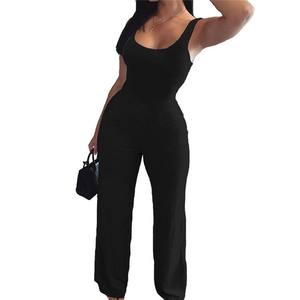 Casual Loose Sports <b>Rompers</b> Bodysuit Print Breathable Spandex/Nylon Summer Wide Leg Flare Full Length Deep V Neck One Piece - Product Image 3