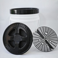 Seau en plastique transparent de qualité alimentaire Hongxin 20L avec couvercle Gamma et filtre, matériau PP recyclable