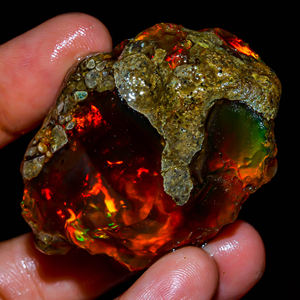 Opale de feu multi, pierre précieuse lâche de bijoux d'opale, opale éthiopienne brute, pierre précieuse d'opale naturelle, opale éthiopienne brute, 187.5 Ct. R-316 - Product Image 4