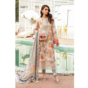 Noir Fleur Pelouse Imprimer Robe D'été Coton Salwar Kameez Traditionnel Inde Pakistanais Événement Tenue En Viscose WS INTERNATIONAL - Product Image 2