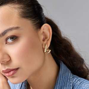 Trendy Vintage Religious <b>Stud</b> Drop <b>Earrings</b> 192656 Model Gold Plated Zinc Alloy Copper Pearl Diamond <b>Emerald</b> Main for Parties - Product Image 2