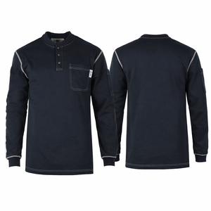 Ropa de Trabajo de Seguridad Ignífuga de Punto FR, Camisa Ignífuga de Algodón Personalizada, Ropa Protectora Resistente a las Llamas FRC, Nivel de Protección D - Product Image 1