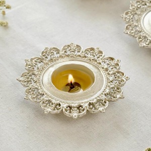 Classic <b>Silver</b> Metal Candle Holder for Home Decor Elegant Table Centerpiece Romantic Candlelight Accent - Product Image 6