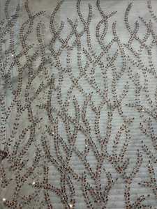 Best Price 100% Polyester Luxury Embroidered Anti-Static Beaded <b>Fabric</b> Zircon Indian Supplier Garments Making Woven Mesh Pattern - Product Image 5