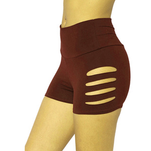Pantalones cortos de gimnasio de cintura alta para mujer, ropa deportiva transpirable de algodón con estampado atlético que absorbe el sudor, cintura elástica, cómoda - Product Image 3