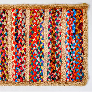 Set de table en jute tressée et coton recyclé 40 x 60 cm, vaisselle écologique, vente en gros, export, naturel - Product Image 1