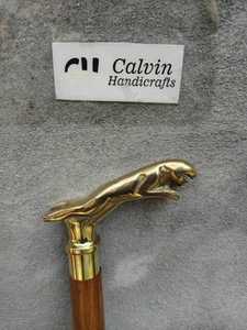 Laiton Jaguar poignée bois bâton de marche canne 3 plis ouvert nautique Vintage Style pour cadeau article cadeau pour vieil homme et femme - Product Image 5