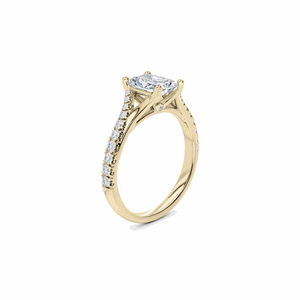 Bague de fiançailles en diamant taille radiant pour femme - Product Image 2