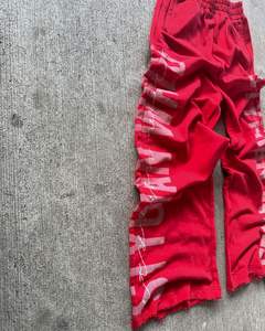 Pantalones de algodón 2025 para hombre de la temporada de verano 100%, pantalones ligeros de pierna ancha con lado acampanado, estampado multicolor, venta al por mayor - Product Image 2