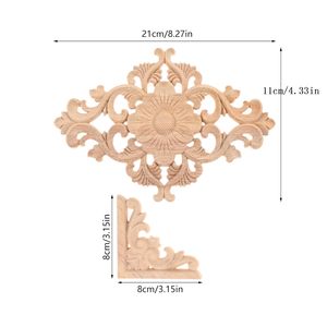 Lot de 5 panneaux de moulures murales, appliques en bois sculpté, décor mural en bois brun, amélioration DIY pour meubles - Product Image 2