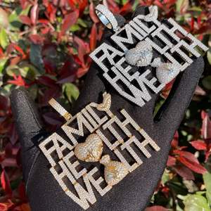 Solid Gold Plated Iced Out Hip Hop Bling Pendant Family Health Wealth <b>Necklace</b> for Men & Rappers <b>Moissanite</b> Pendants & Charms - Product Image 4