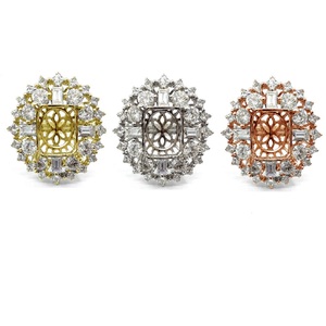 Livraison directe de bijoux simplement meilleure qualité or blanc massif 18 carats diamant naturel forme octogonale halo exagéré mariage classique - Product Image 4