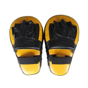 Guantes de Piel para Artes Marciales con Cierre de Velcro, Correa Ajustable para la Muñeca, Dedos Plegables, Unisex para Adultos, Negro y Amarillo - Product Image 2