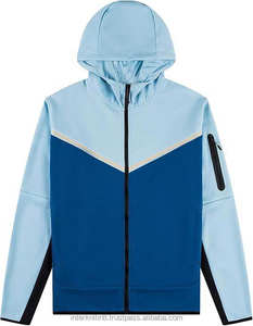 Conjunto Deportivo de Fútbol para Hombre, Diseño Moderno, 100% Poliéster, Forro Polar Técnico, Sudadera con Cremallera y Capucha, Pantalones Deportivos, Logotipo Personalizado del Equipo, Ropa Deportiva Informal, Estilo Vintage - Product Image 3