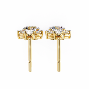Boucles d'oreilles uniques en or 18 carats avec diamant de laboratoire, boucles d'oreilles de qualité supérieure - Product Image 1