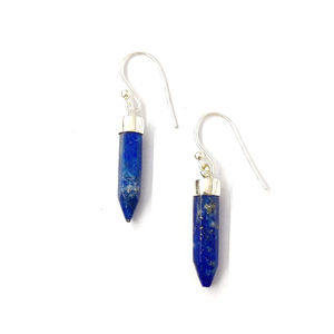 Boucles d'oreilles pendantes en lapis-lazuli de 3,3 grammes, accessoire élégant et tendance - Product Image 1